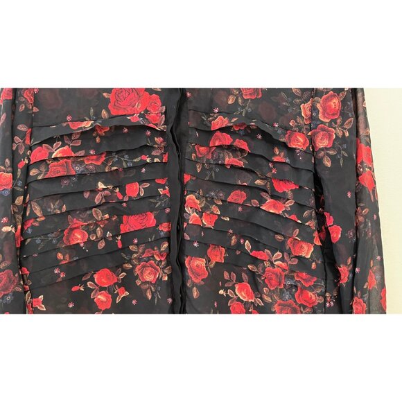 THE KOOPLES FLORAL SHEER BUTTON UP BLOUSE OVERSIZED FIT XXS - Picture 4 of 10
